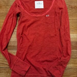 Hollister Vibrant Red Scoop Neck Tee